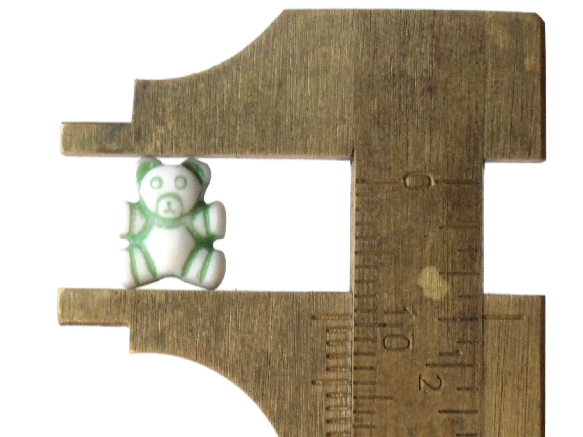 100 9mm Green Teddy Bear Beads Plastic Miniature Animal Kawaii Beads Small Cute Acrylic Toy Beads