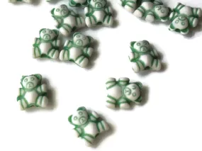 100 9mm Green Teddy Bear Beads Plastic Miniature Animal Kawaii Beads Small Cute Acrylic Toy Beads