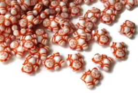 100 9mm Orange Plastic Teddy Bear Beads