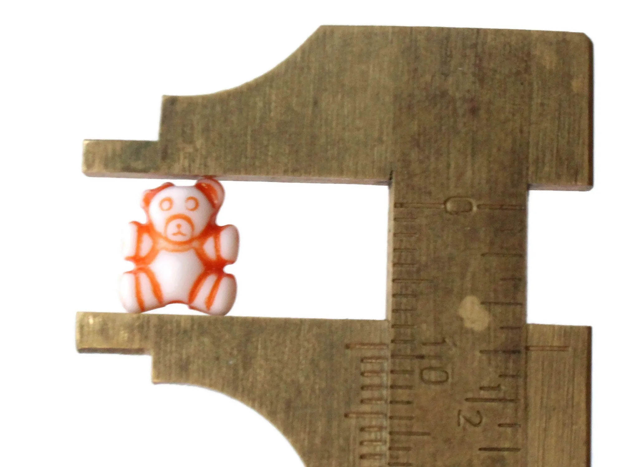 100 9mm Orange Plastic Teddy Bear Beads