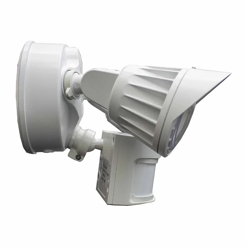 2 Head LED Security Light, 1900 Lumens, 20 watt, 120V, CCT Selectable, Bronze or White Finish, With PIR Sensor