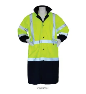 3A Safety ANSI Class III 48" Lightweight Waterproof Coat Lime