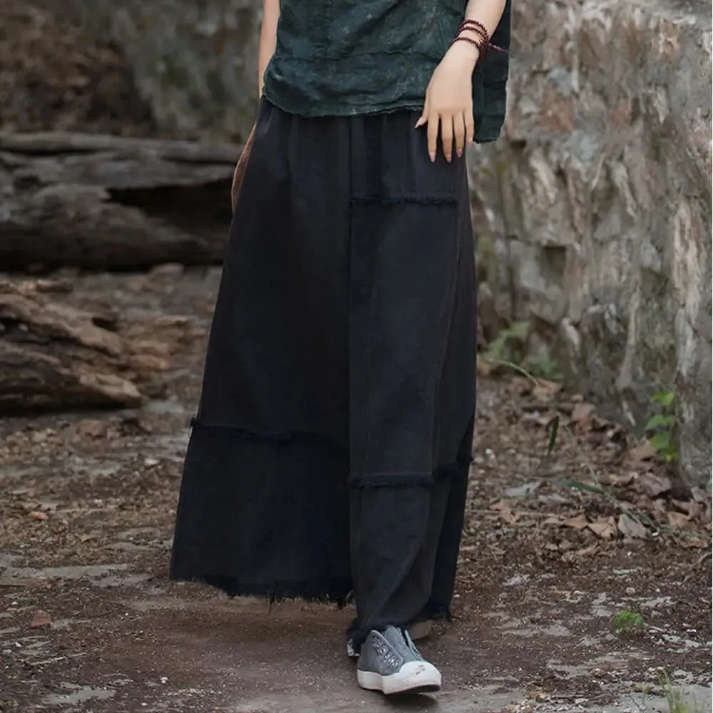 a line skirt Green Retro beach maxi skirt - skirts for women