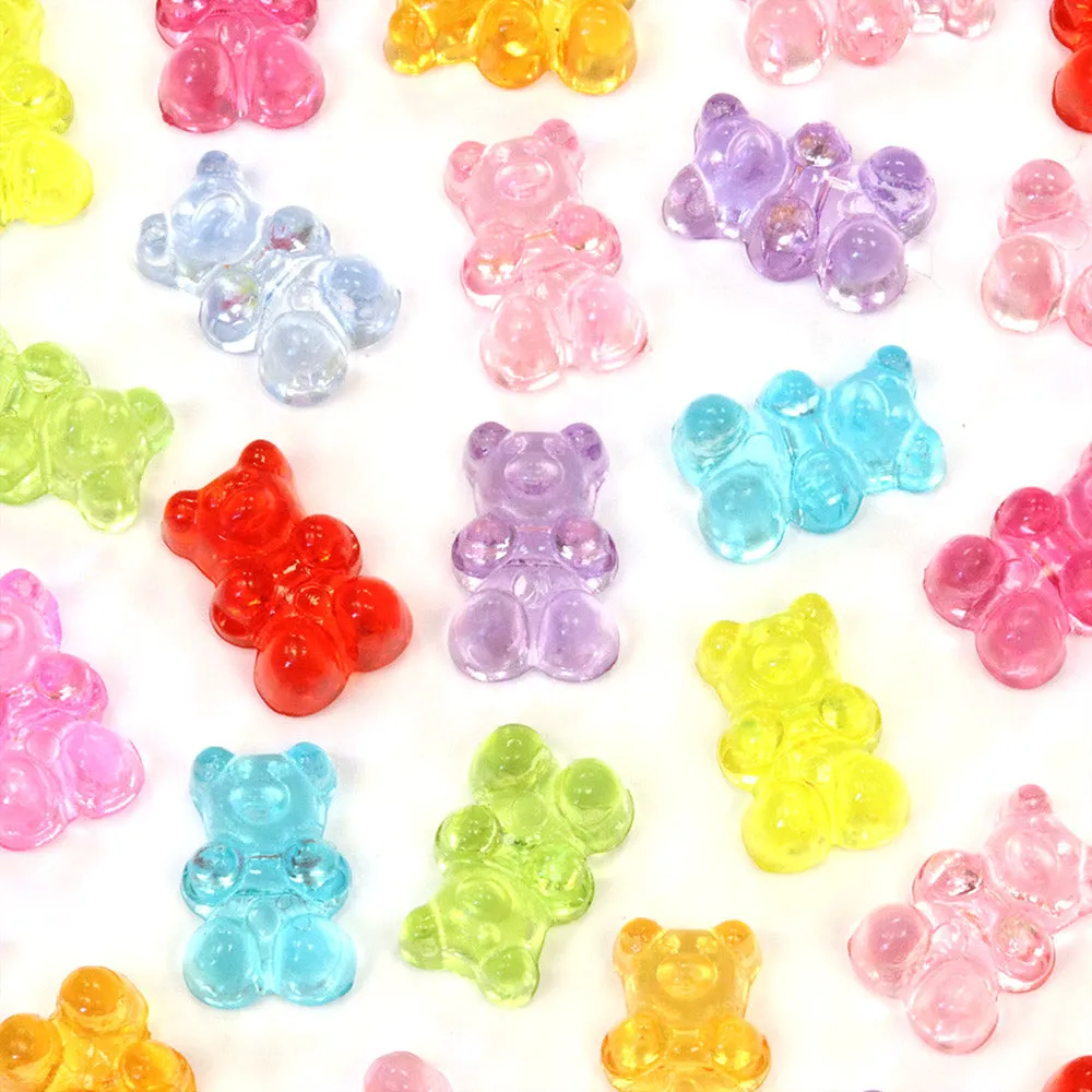 Acrylic Teddy Bears 12x8x6mm Mix - Pack of 50