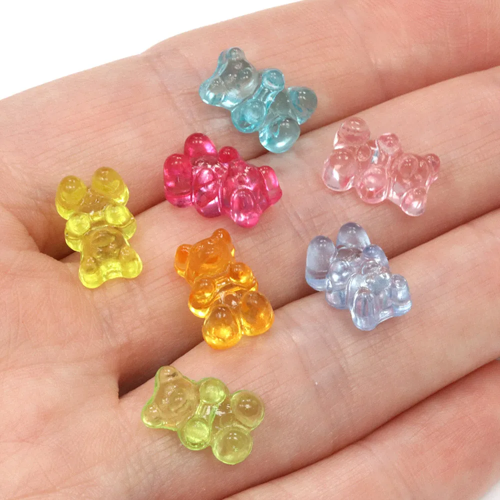 Acrylic Teddy Bears 12x8x6mm Mix - Pack of 50