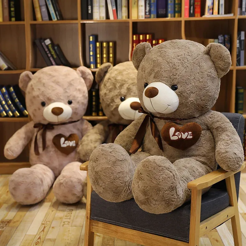 Adorable Love Stuffed Teddy Bear in 2 Colors - Perfect Gift!