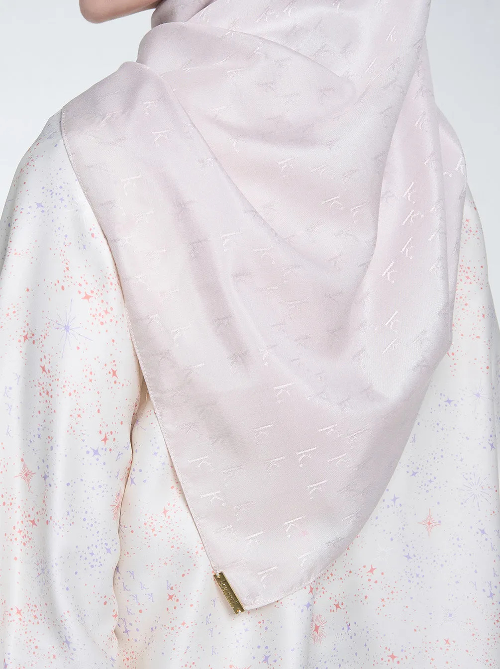 AIRY JACQUARD VOILE SCARF PLAIN SWEET CORN