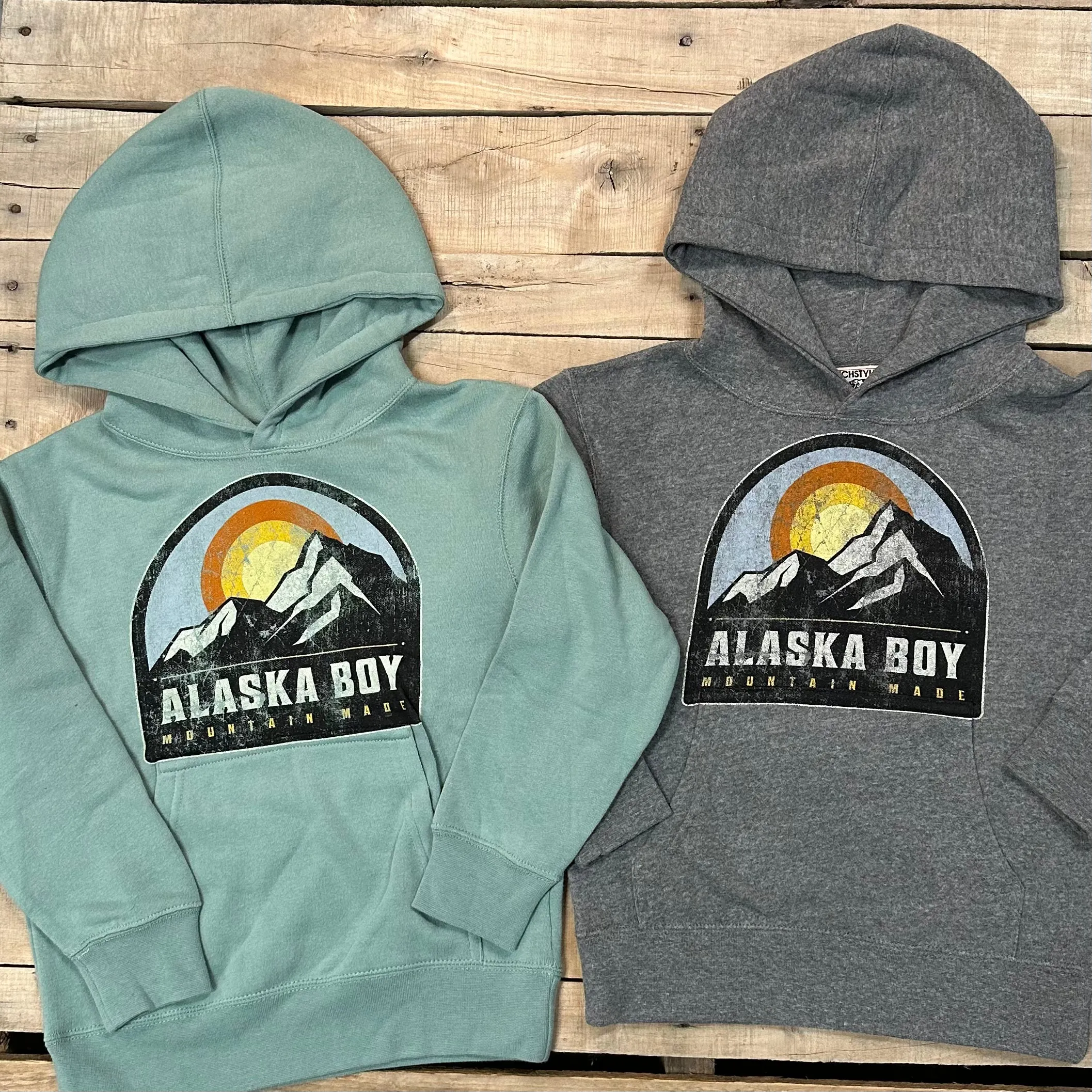 Alaska Boy Mountain Made Hoodie