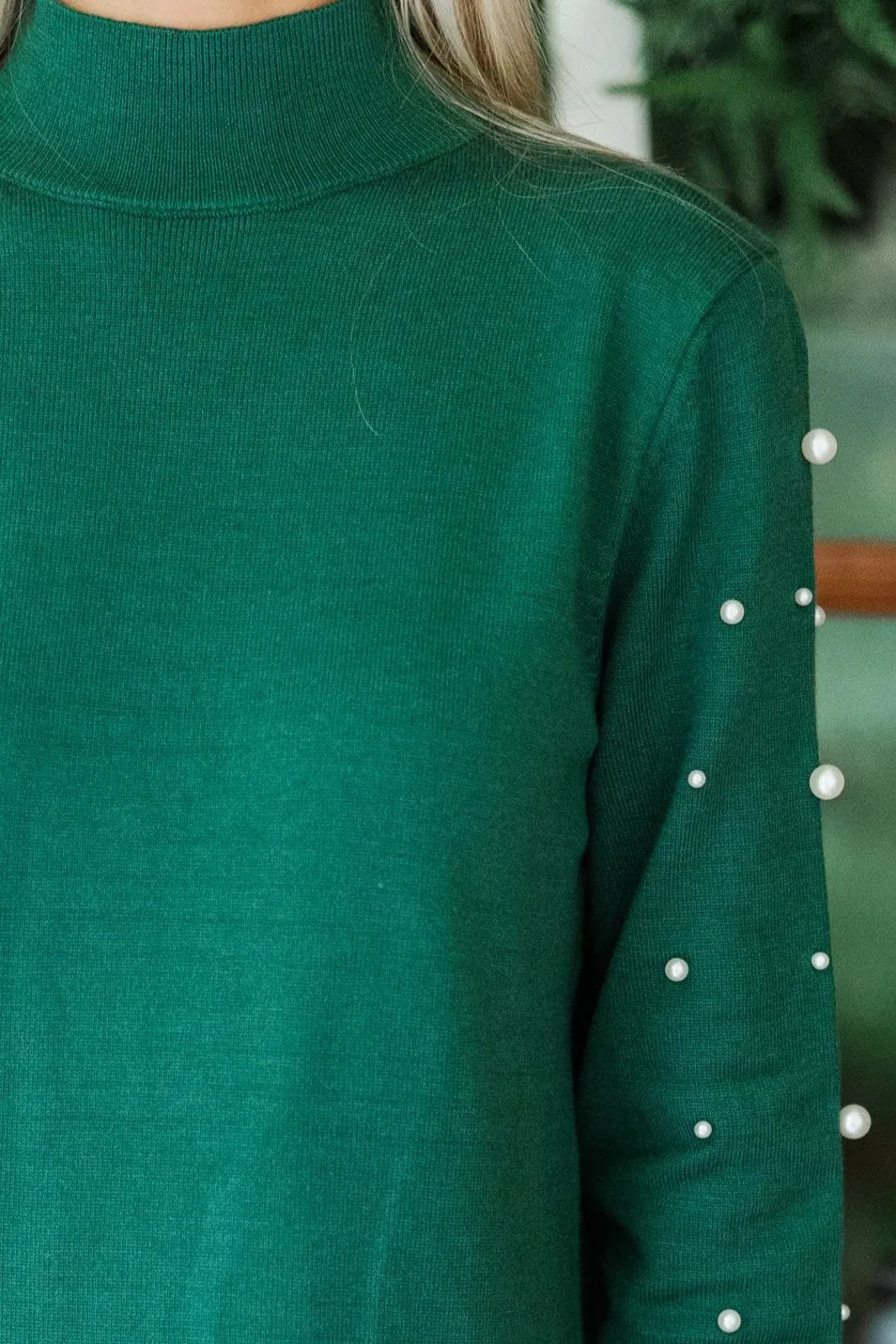 All The Love Emerald Embellished Sweater Dress