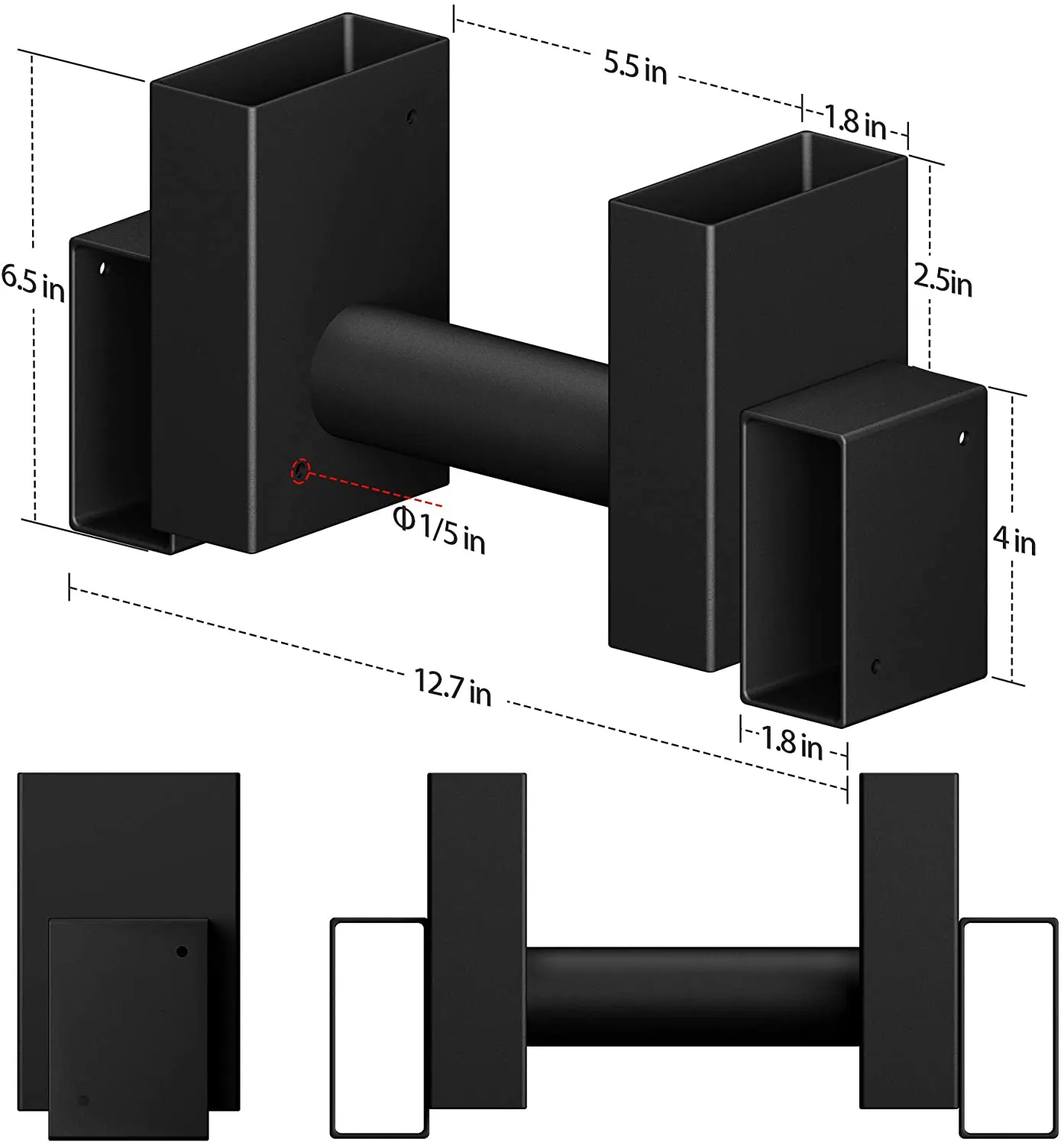 Amagabeli Black Fireplace Log Grate 30 inch Wide Bundle 2Pack Firewood Bracket Rack