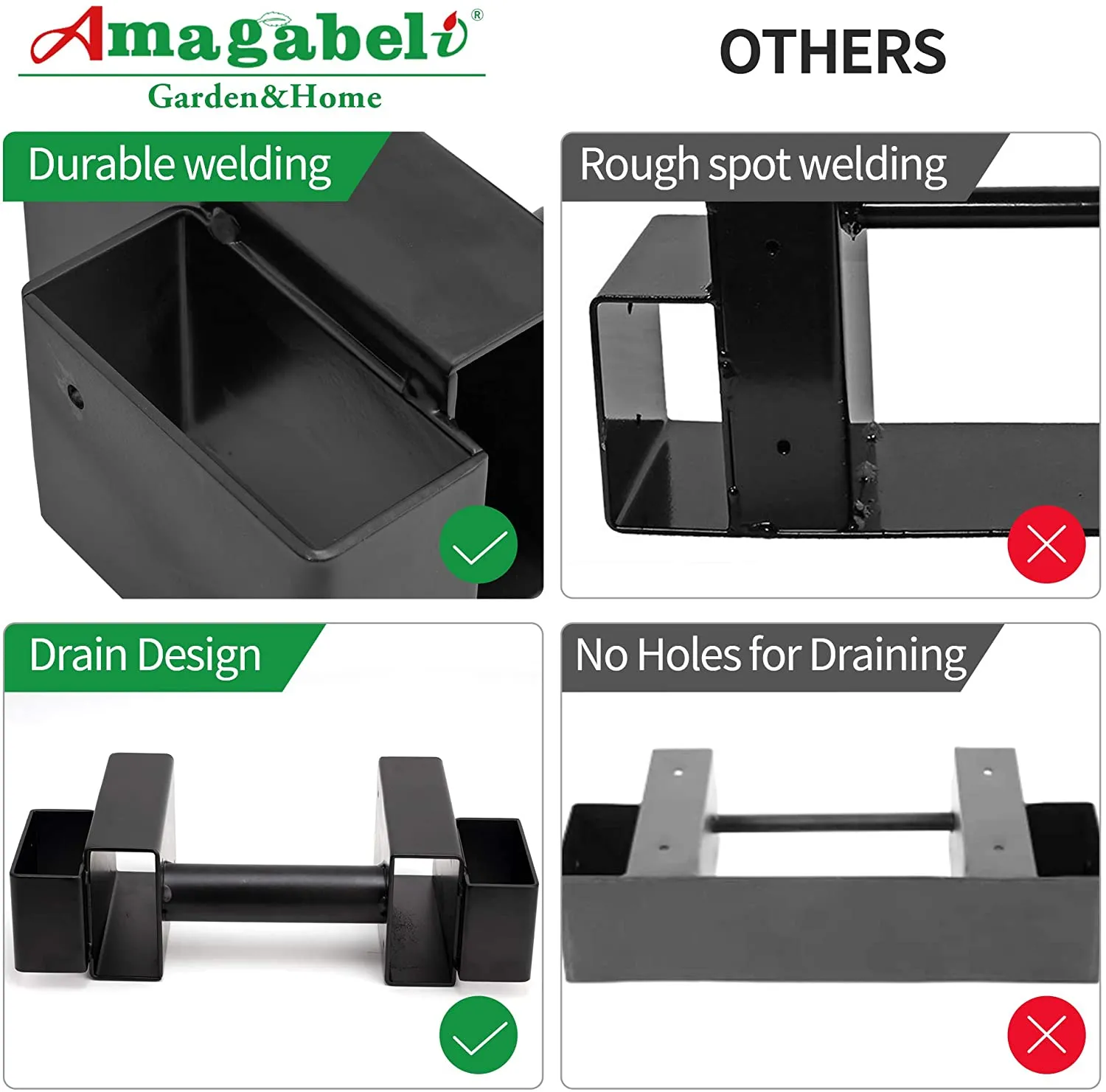 Amagabeli Firewood Bracket Log Rack Outdoor Wood Storage Fireplace Holder Model Number BG3212 & BG272