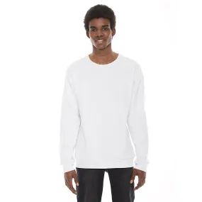 American Apparel Unisex White Flex Fleece Drop Shoulder Pullover Crewneck