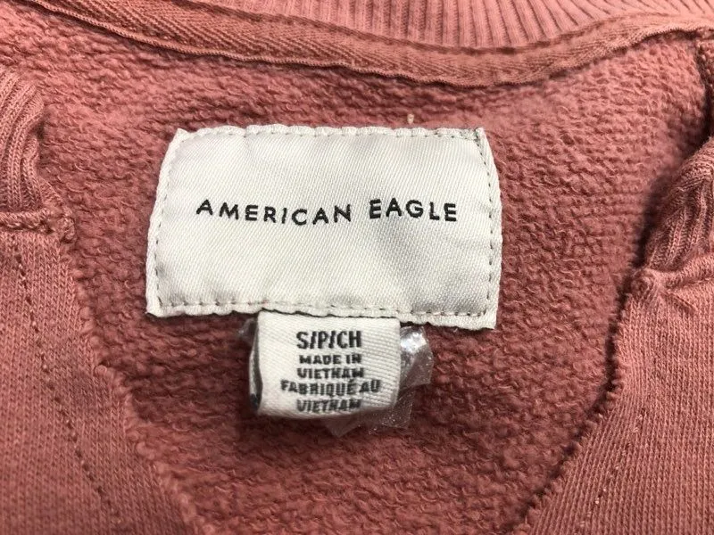 American Eagle Sweatshirt Girls Small Rust Pink Pullover Sweater Long Sleeve