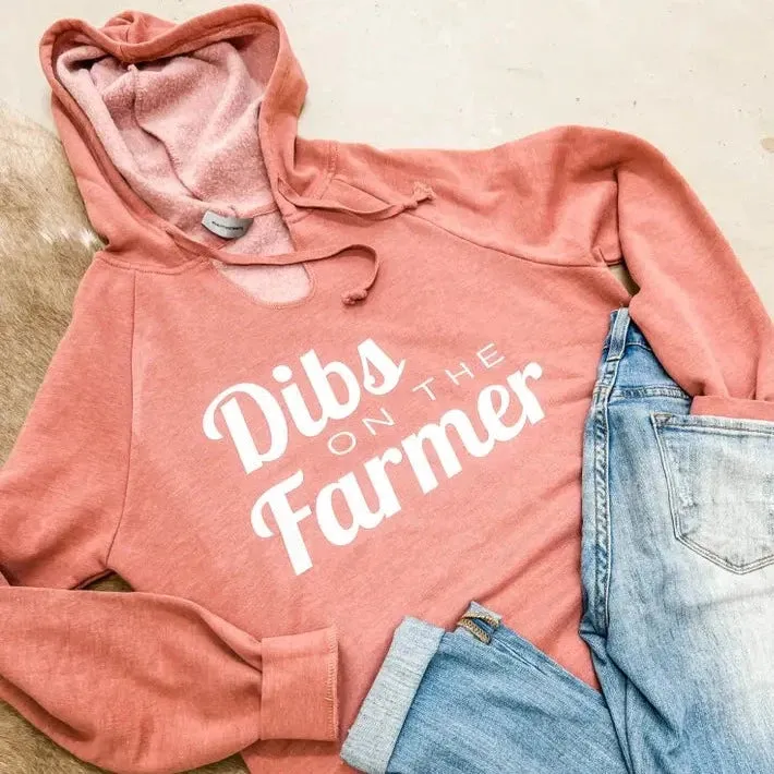 American Farm Co. Women's "Dibs on the Farmer" Hoodie in Mauve