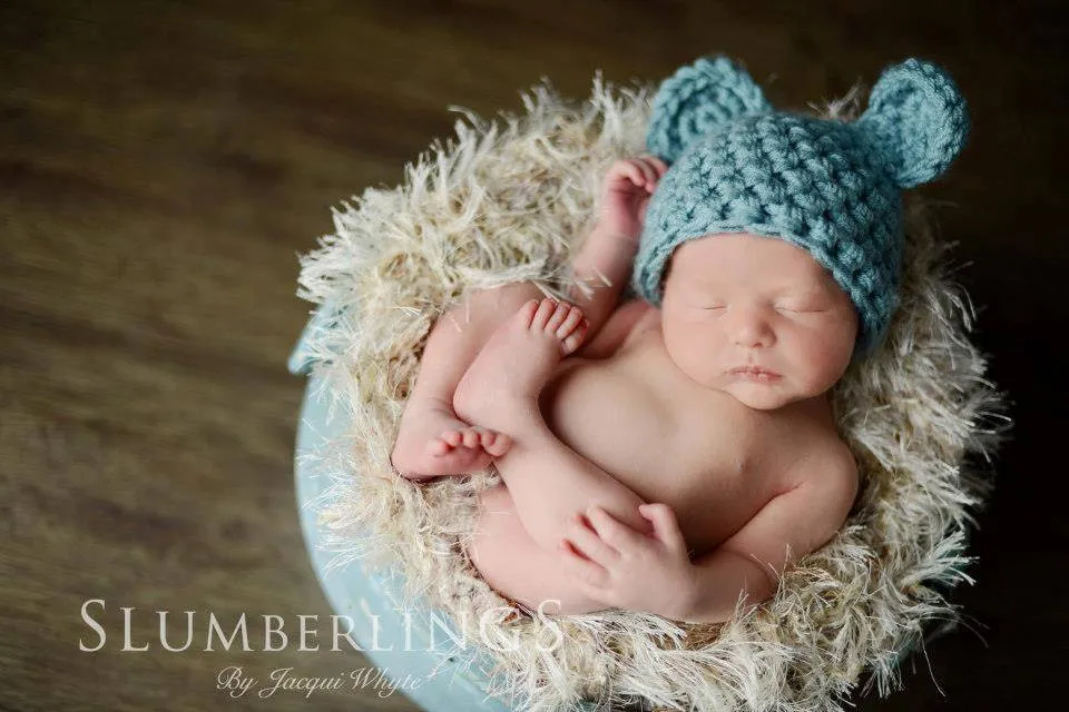 Baby Blue Teddy Bear Hat