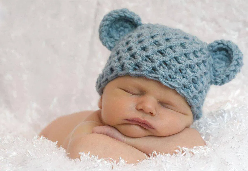 Baby Blue Teddy Bear Hat