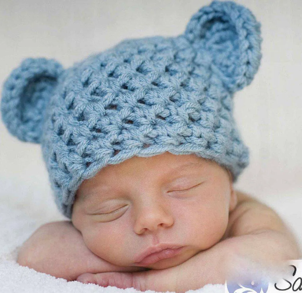 Baby Blue Teddy Bear Hat