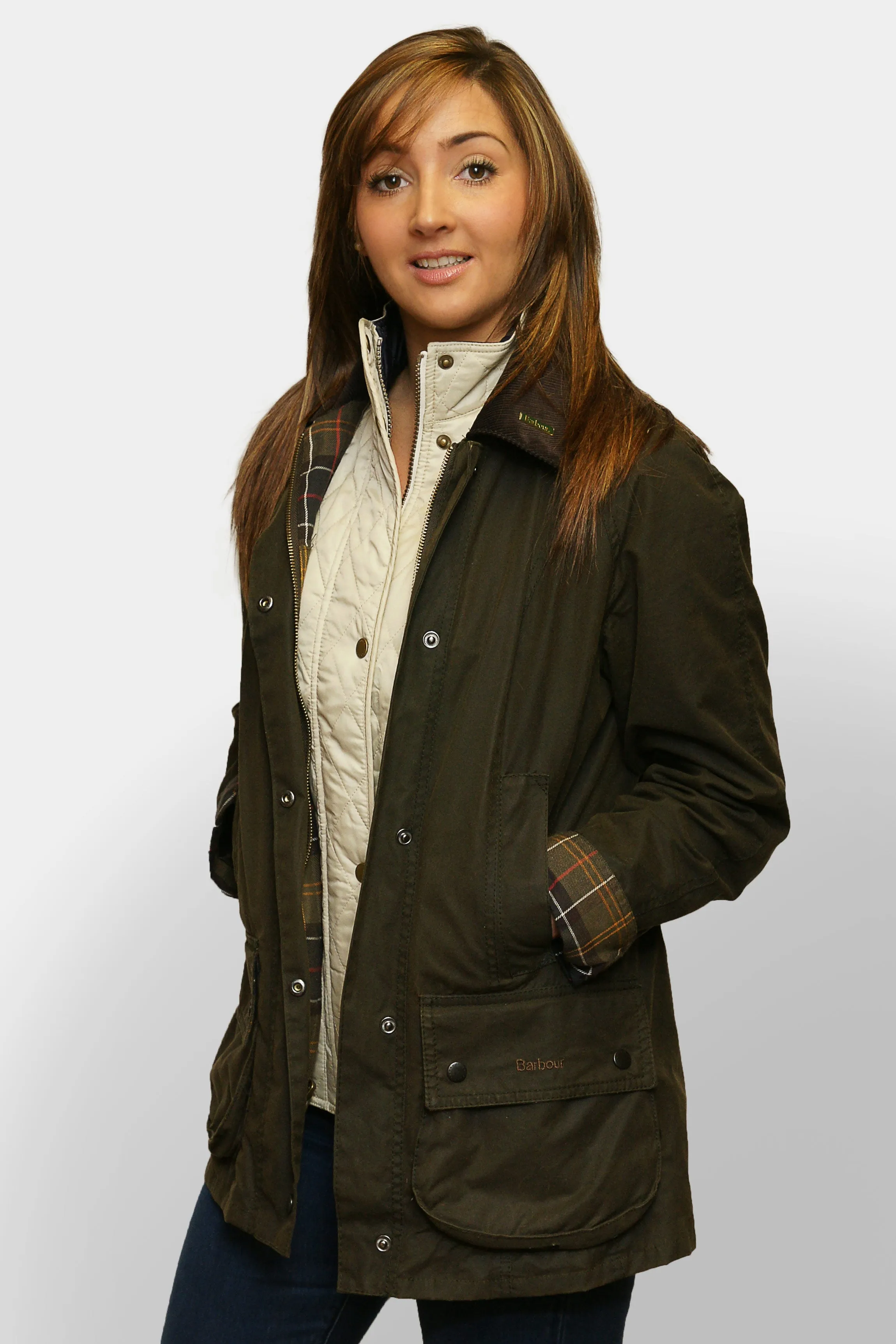 Barbour Classic Beadnell - Ladies Wax Jacket - Olive Green - LWX0668OL71