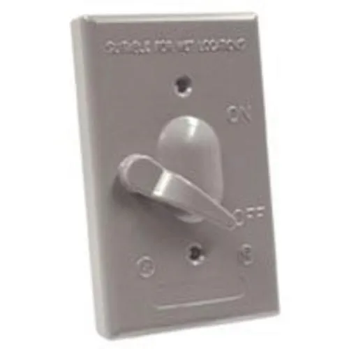 Bell 5121-5 Vertical Switch With Weatherproof Cover, 1 Gang, Gray