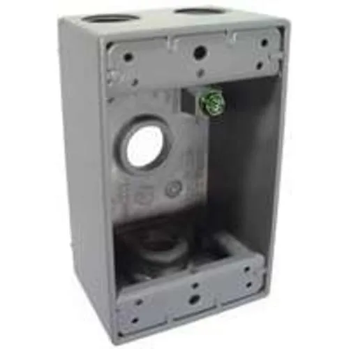 Bell 5321-0 Outlet Box, Aluminum, Gray, 1 Gang