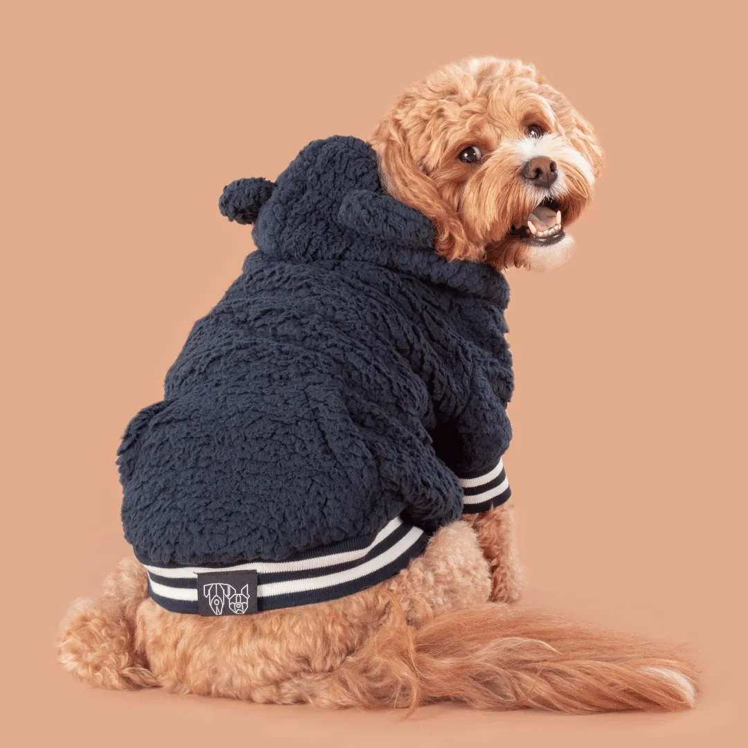 Big & Little Dogs Navy Teddy Hoddie Dog Jumper