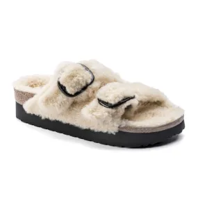 Birkenstock Arizona Big Buckle Slide Sandal (Women) - Teddy Eggshell Shearling