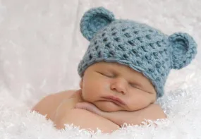 Blue Newborn Teddy Bear Hat