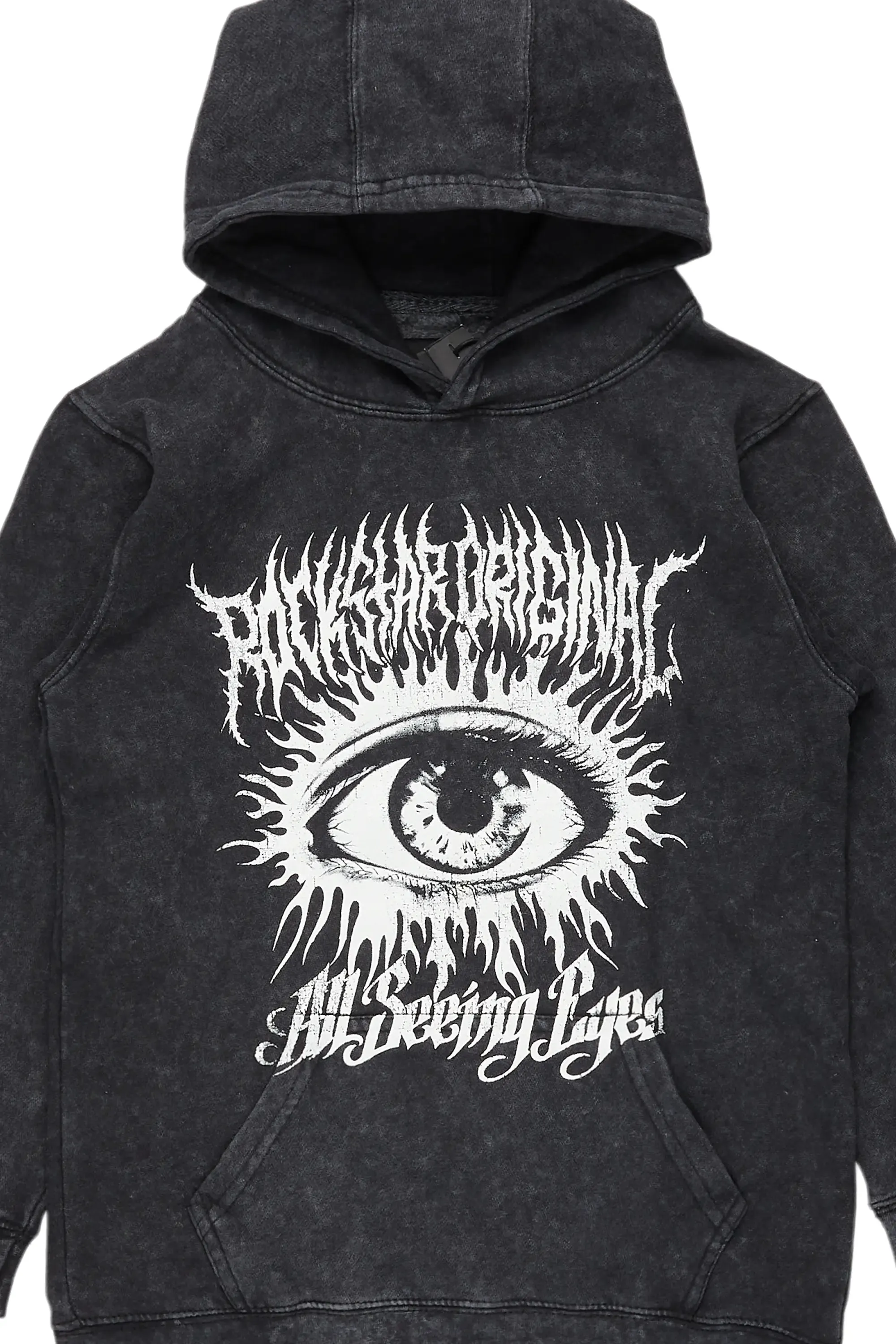 Boys All Eyes Vintage Black Graphic Hoodie