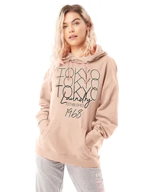 Brandy Brushback Fleece Pullover Hoodie in Cameo Rose - Tokyo Laundry