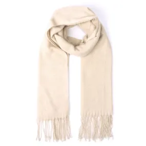 Britts Knits Ivory Fringe Ladies Scarf