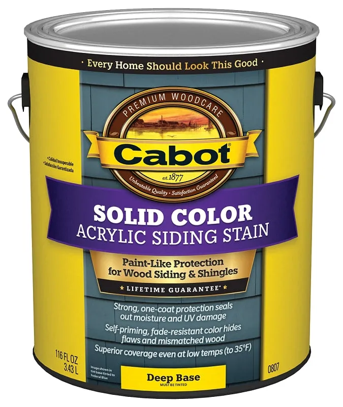 Cabot 800 Series 140.0000807.007 Solid Color Siding Stain, Natural Flat, Liquid, 1 gal, Can :GAL: QUANTITY: 4