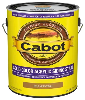 Cabot 800 Series 140.0000816.007 Solid Color Siding Stain, Natural Flat, New Cedar, Liquid, 1 gal, Can :GAL: QUANTITY: 4