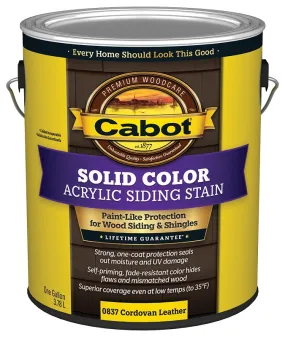 Cabot 800 Series 140.0000837.007 Solid Color Siding Stain, Natural Flat, Cordovan Brown, Liquid, 1 gal, Can :GAL: QUANTITY: 4