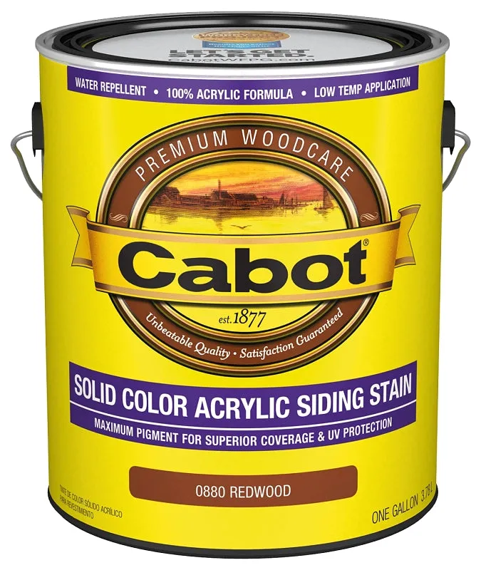 Cabot 800 Series 140.0000880.007 Solid Color Siding Stain, Natural Flat, Redwood, Liquid, 1 gal, Can :GAL: QUANTITY: 4