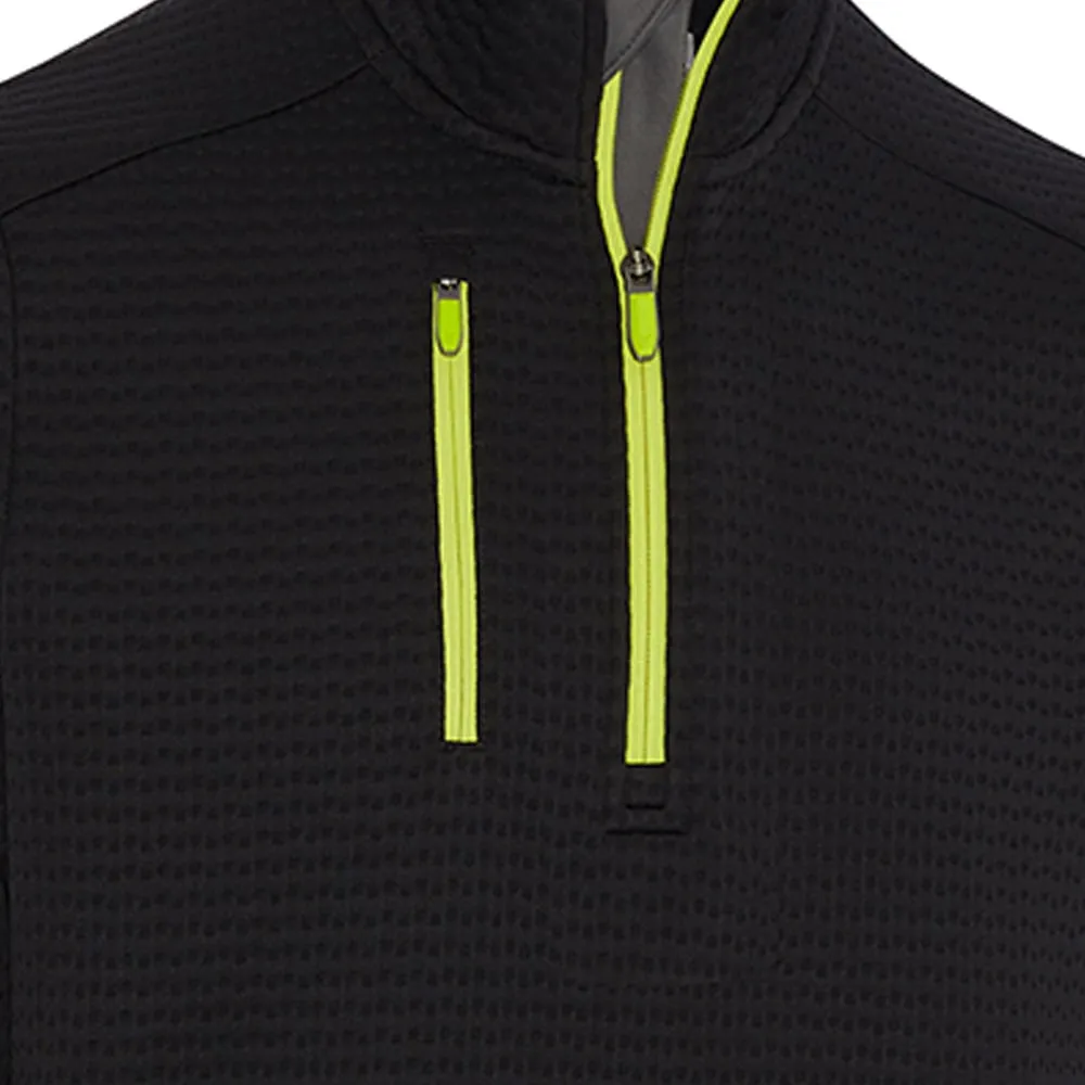 Callaway Midweight Textured 1/4 Zip Pullover - Caviar/Yellow Plum