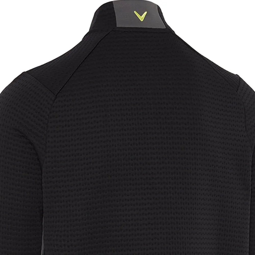 Callaway Midweight Textured 1/4 Zip Pullover - Caviar/Yellow Plum