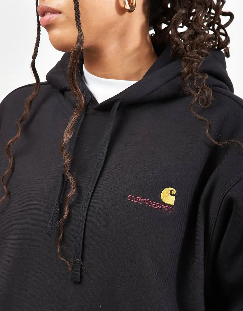 Carhartt WIP Hooded American Script Sweatshirt - Black