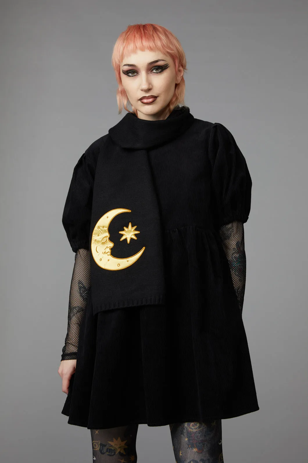 Celestial Applique Knit Scarf