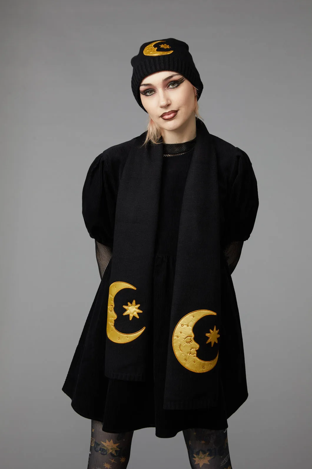 Celestial Applique Knit Scarf