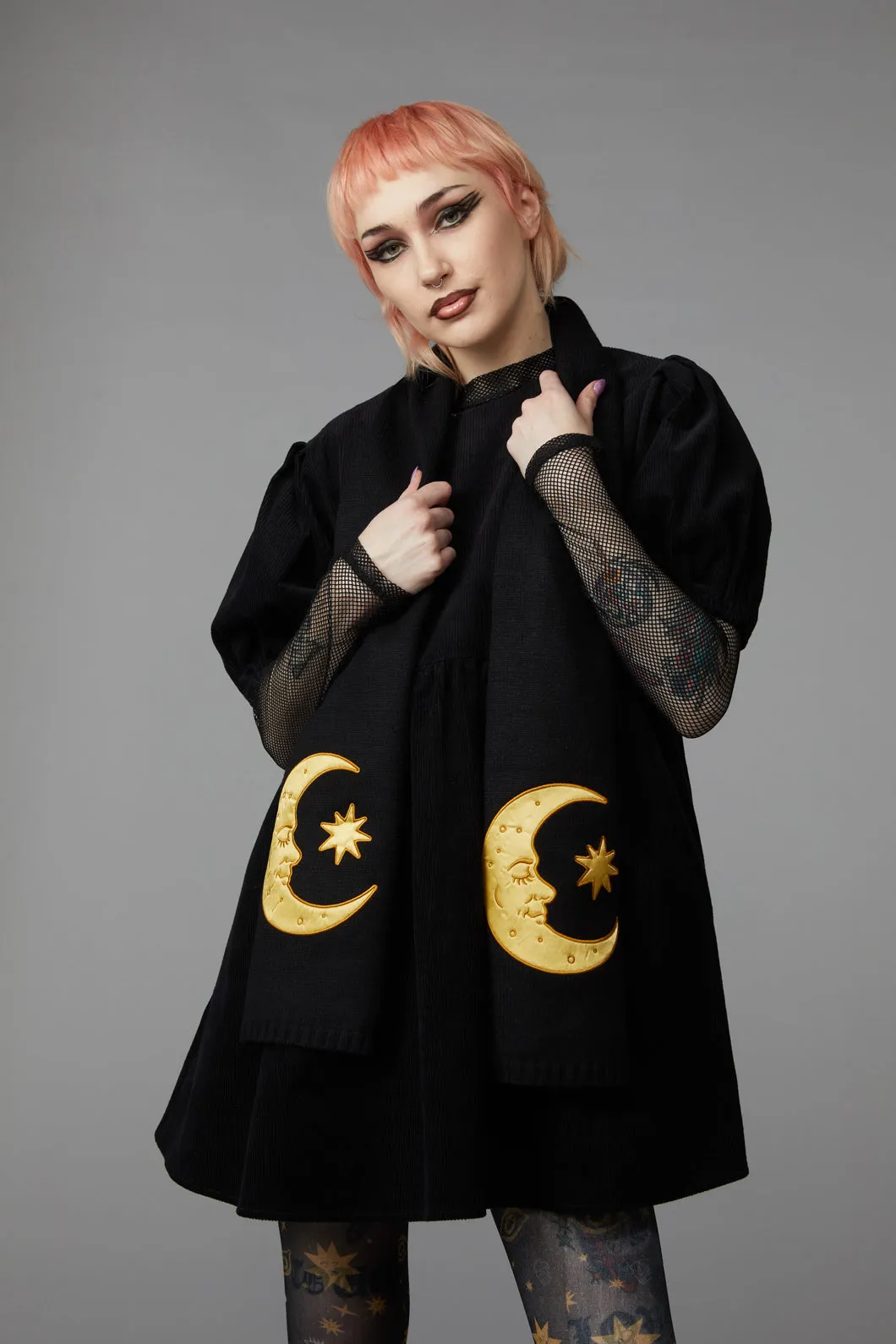 Celestial Applique Knit Scarf