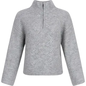 Chastine Peggy M Zip Pullover - Light Grey Melange