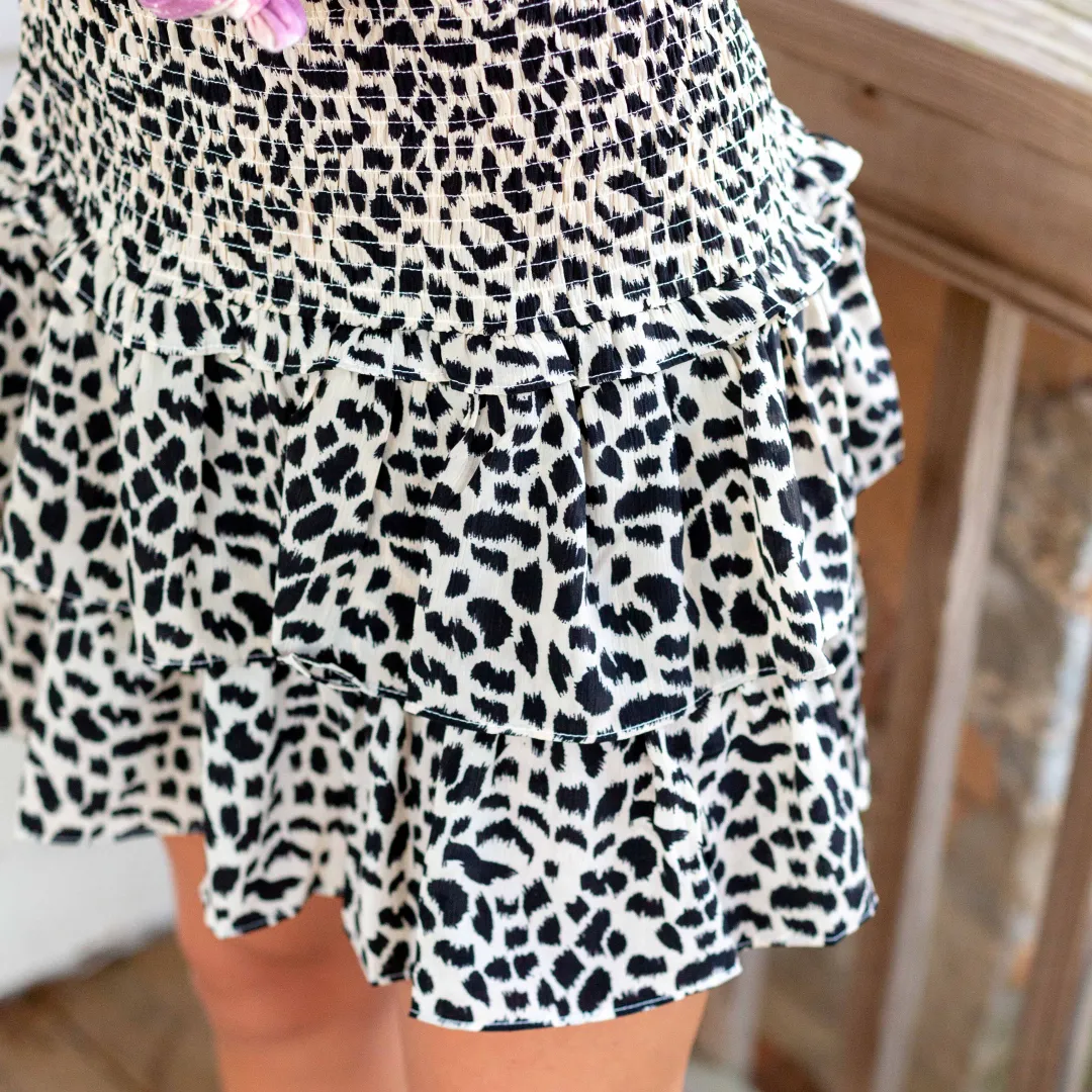 Cheetah Ruffled Mini Skirt