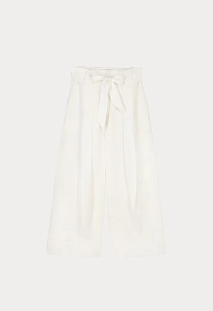 Choice Wide Leg Culottes With Belt Off White