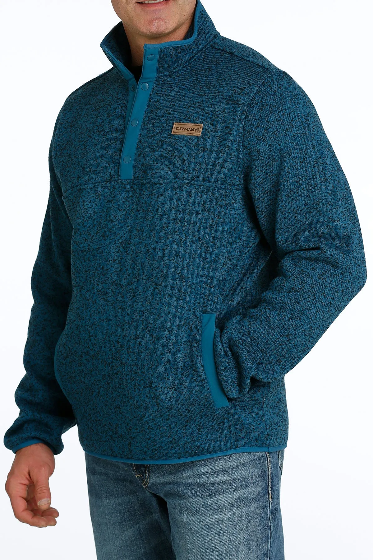 Cinch Men's Teal Quarter Snap Pullover