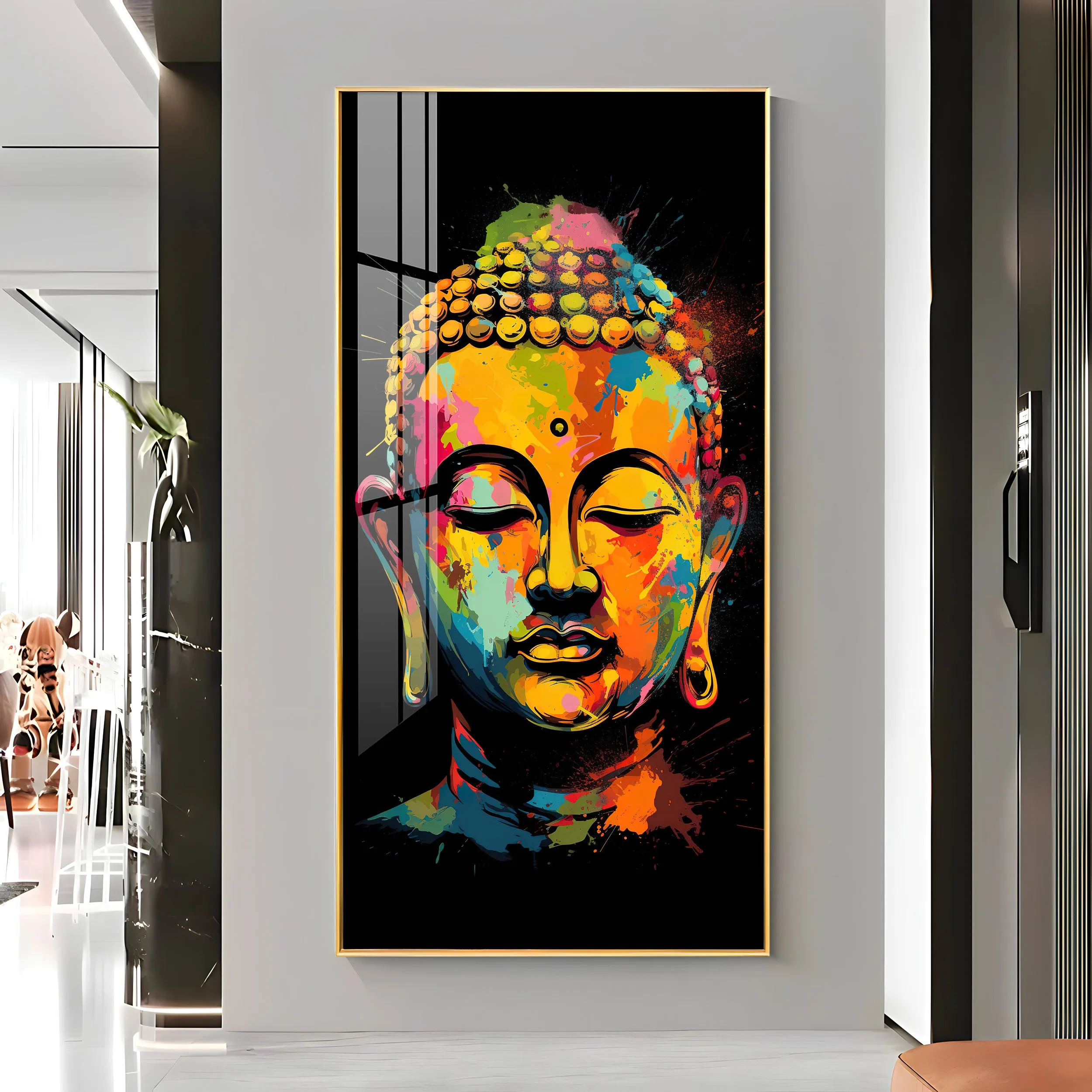 Colorful Buddha Premium Acrylic Vertical Wall Art