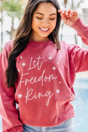 Comfort Colors: Let Freedom Ring Red Graphic Sweatshirt