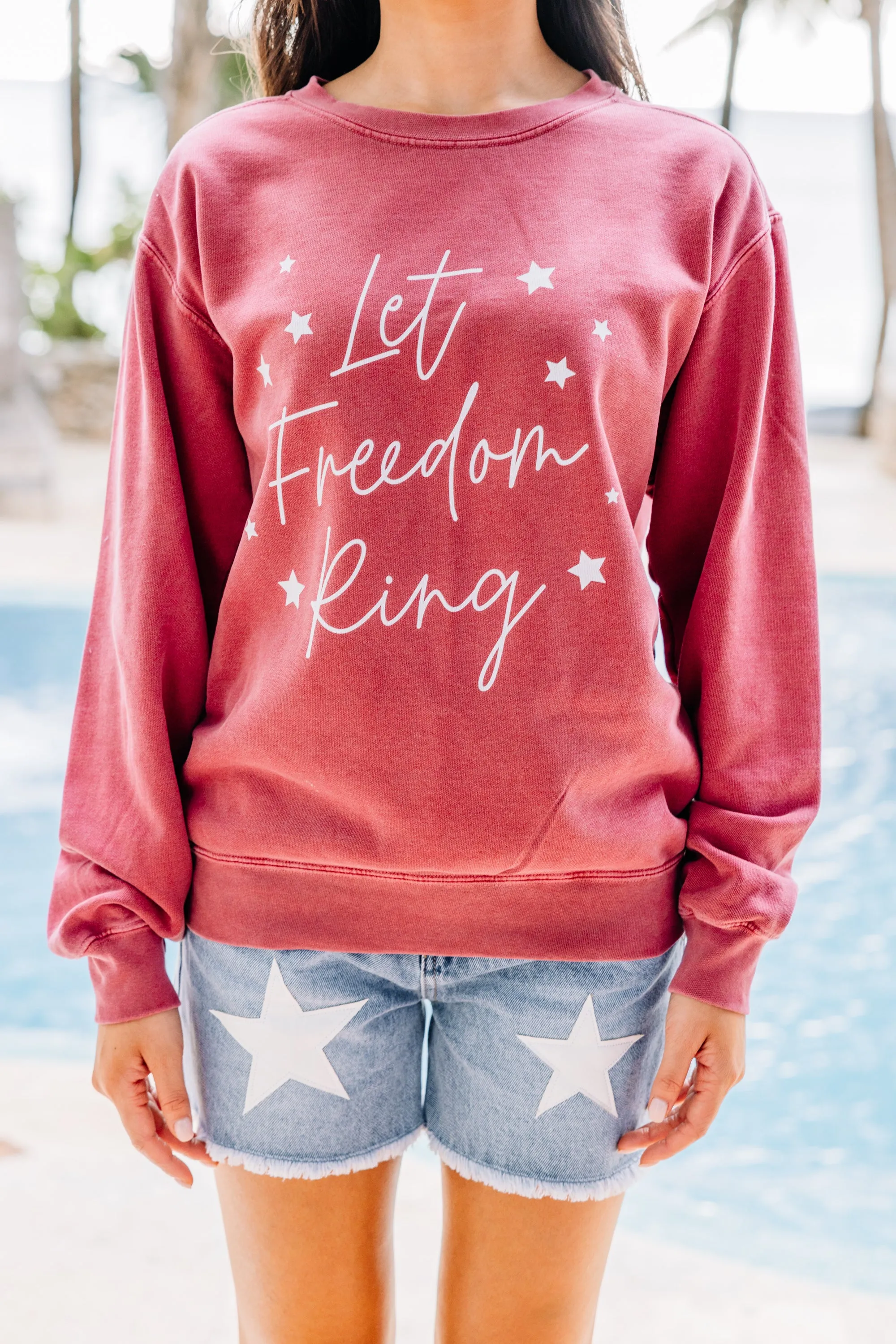 Comfort Colors: Let Freedom Ring Red Graphic Sweatshirt