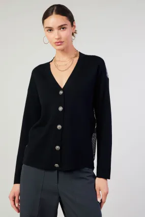 Contrast Paneled Cardigan