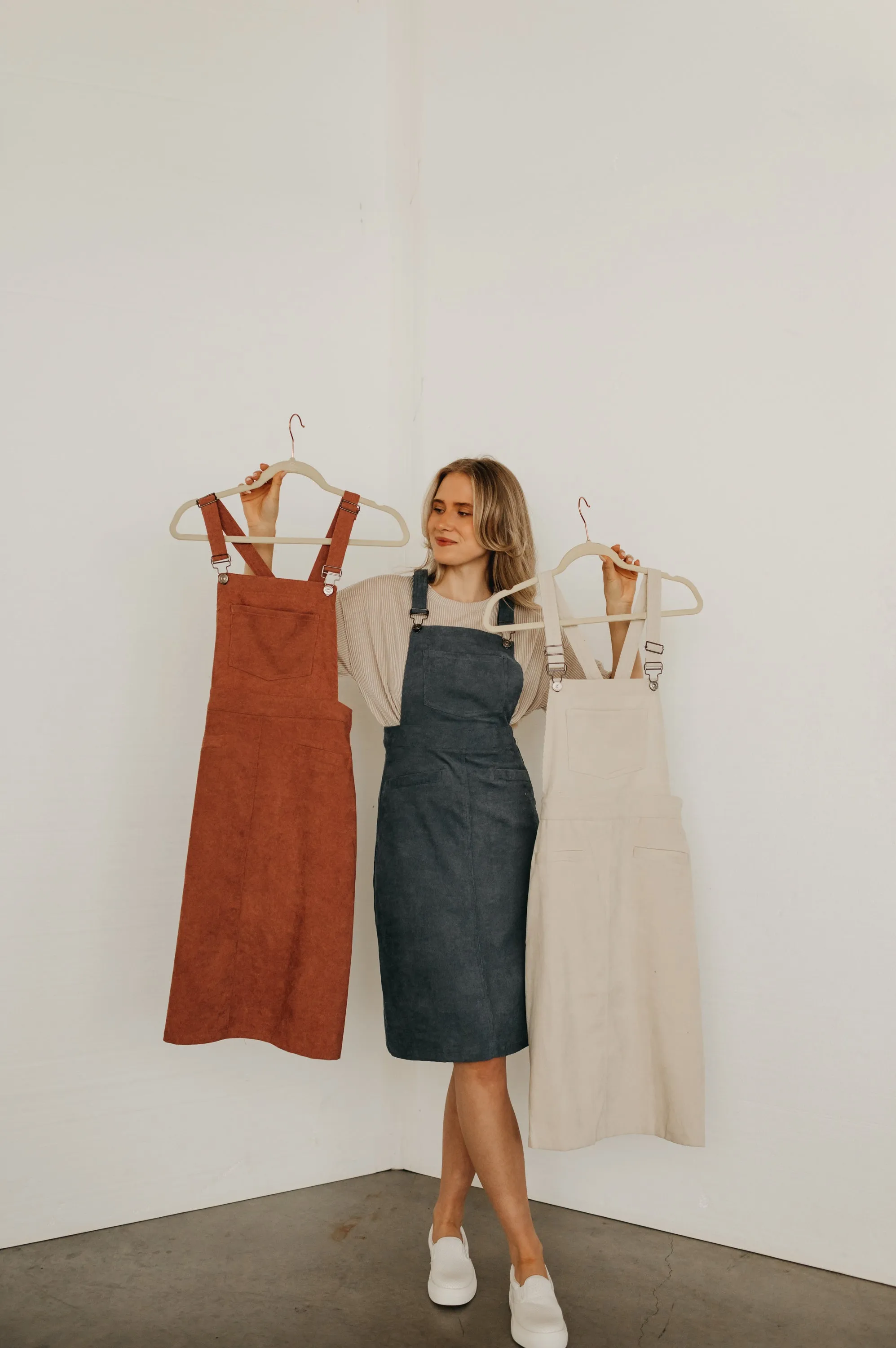 Corduroy Overall Dress (multiple colors)