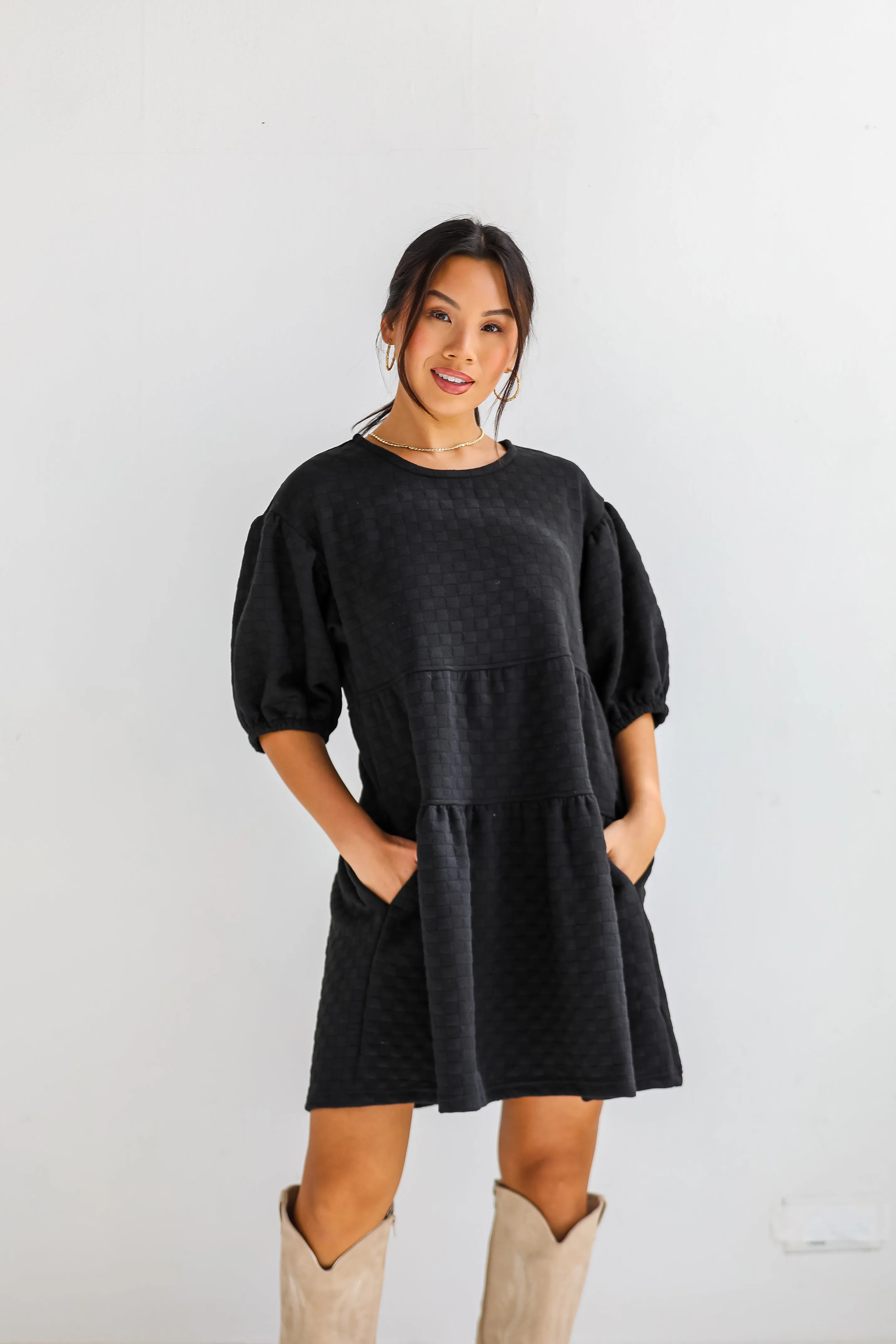 Curated Crush Black Tiered Mini Dress